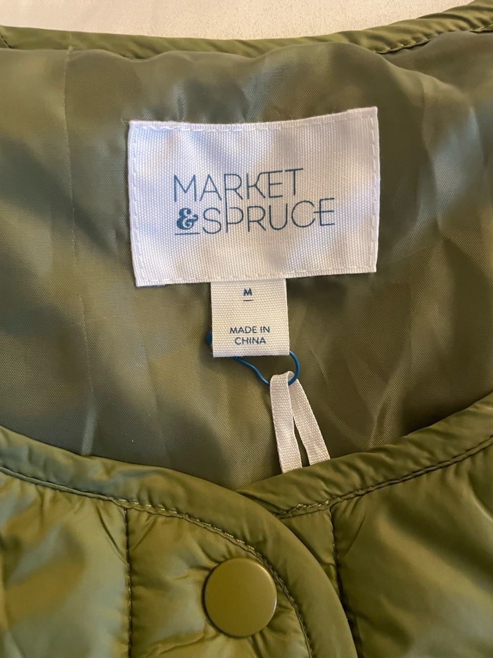 Market & Spruce | Quilted Olive Green Sleeveless Vest | Women’s Vest | NWT - Picture 8 of 14